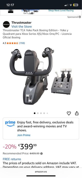 Thrustmaster Boeing Edition Yoke y Throttle