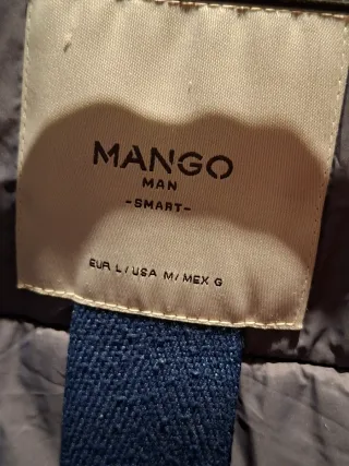 Chaqueta acolchada gris y multicolor