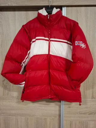 Cazadora desmontable chaleco roja y blanca