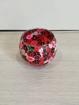 Farol metálico y portavelas de cristal