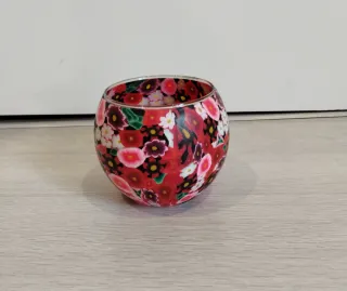 Farol metálico y portavelas de cristal