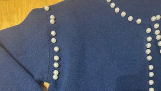 Chaqueta azul perlas talla L