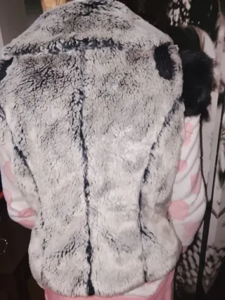 Chaleco de vestir invierno gris y blanco