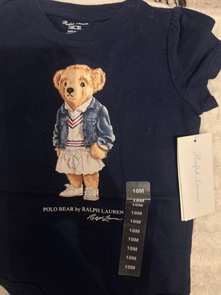 Body Polo Ralph Lauren Oso Azul Bebé.