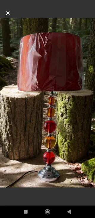 Lámpara Mesa Tulipán Naranja/Rojo