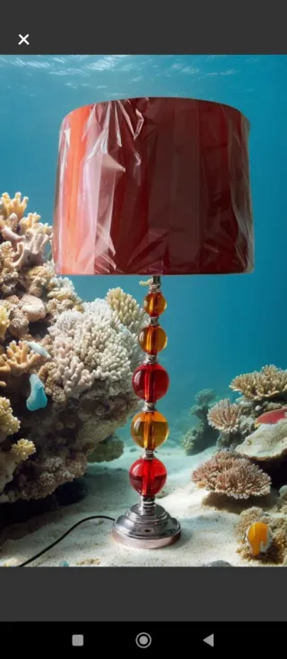 Lámpara Mesa Tulipán Naranja/Rojo