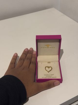 Colgante Corazón Dorado Luamaya Baño Oro 14k