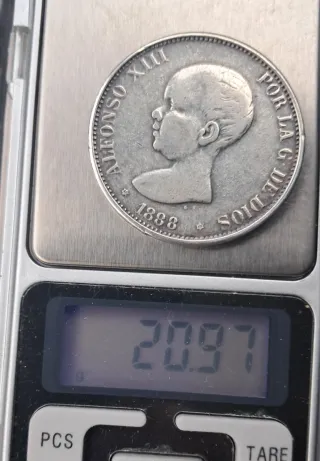 Moneda 5 Pesetas Alfonso XIII 1888