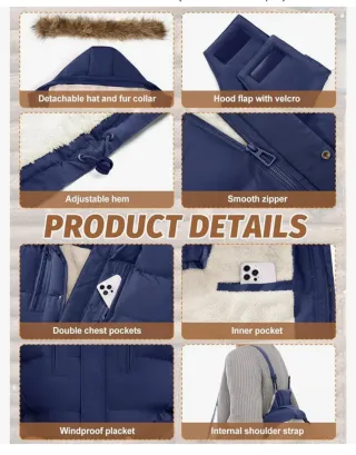 Chaqueta Invierno Hombre Azul Impermeable XXL