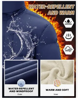 Chaqueta Invierno Hombre Azul Impermeable XXL