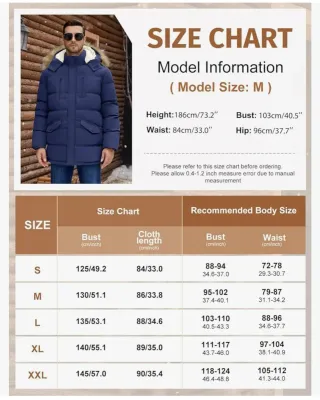 Chaqueta Invierno Hombre Azul Impermeable XXL