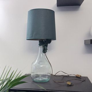 Lampada vintage vetro e tessuto