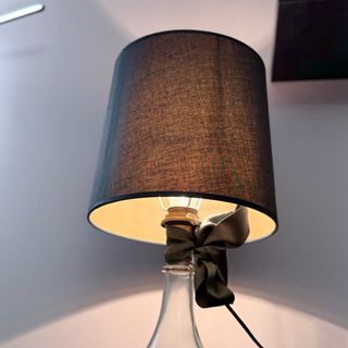 Lampada vintage vetro e tessuto