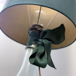 Lampada vintage vetro e tessuto