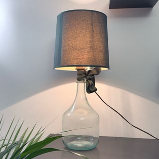 Lampada vintage vetro e tessuto