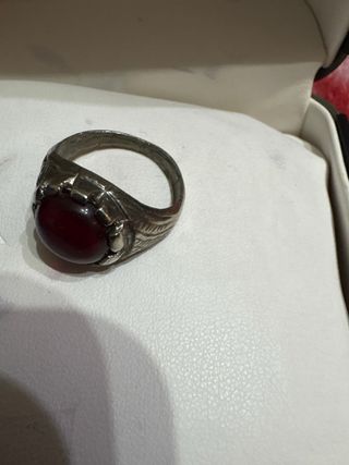 Anillo Plata Granate Talla 14