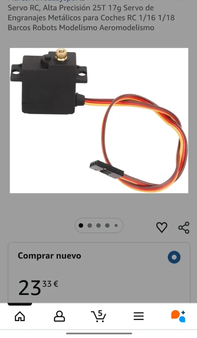 Servo RC 25T 17g Alta Precisione