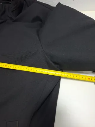 Abrigo Gabardina Negro Forro Doble