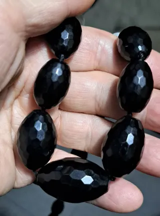 Splendida collana grande in onice e agata calcedon