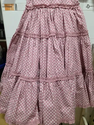 Vestido de flamenca rosa con lunares