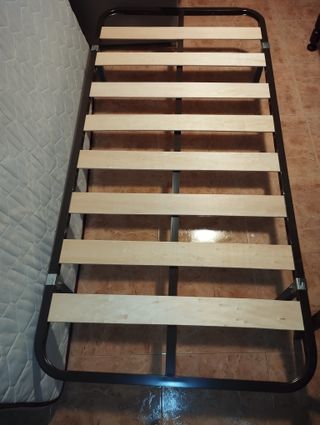 Somier 90 cm madera y metal