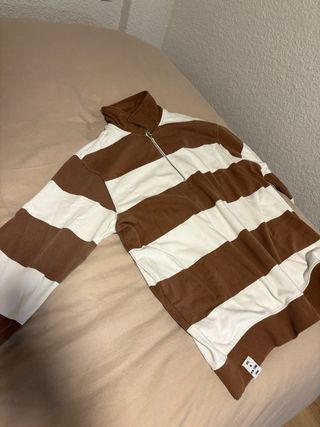 Jersey Mango Rayas Marrón y Blanco Talla XL