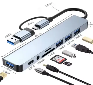 Adaptador USB-C 8 en 1