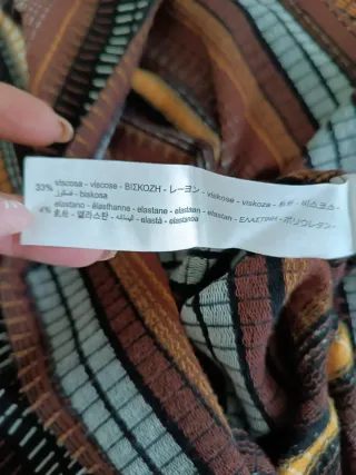 Abito longuette Zara righe marrone nero bianco