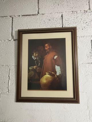 Cuadro antiguo con marco de madera