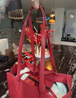 Bolso shopper Desigual rojo grande logo