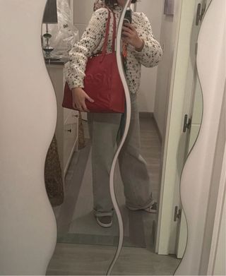 Bolso shopper Desigual rojo grande logo