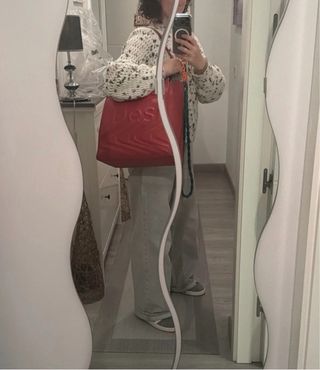 Bolso shopper Desigual rojo grande logo