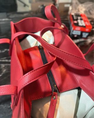 Bolso shopper Desigual rojo grande logo