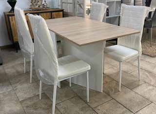 Mesa Libro extensible con alas plegables 140x77cm comedor Suecia