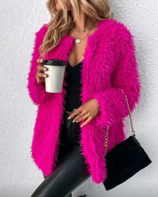 Chaqueta Fucsia Peluda