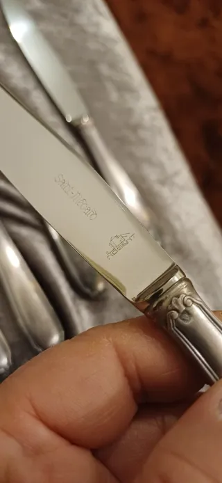 Juego 12 Cuchillos de Mesa metal plateado