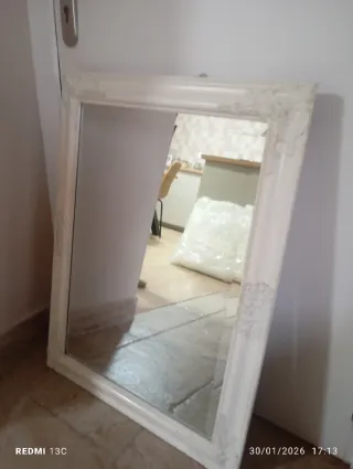 Espejo Marco Blanco Madera