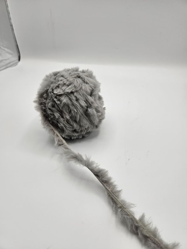 Nuevo:cinta de pelo sintético gris para costura
