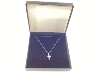 cadena plata 925mm con piedra con circonita 19 2.5cm