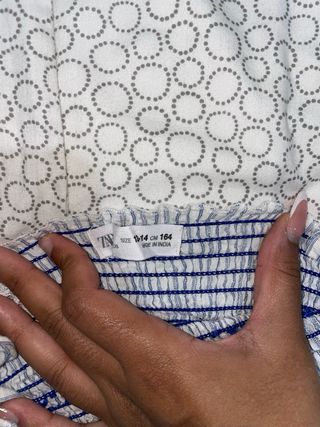 Blusa niña/mujer S/XS azul y blanco