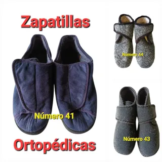 Zapatillas ortopédicas azules y grises