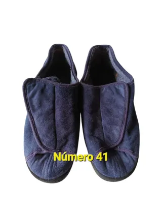 Zapatillas ortopédicas azules y grises