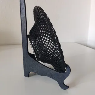 PLATO CALADO CERAMICA VINTAGE negro y dorado