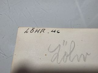 Foto WWII Alexander Löhr con firma al reverso