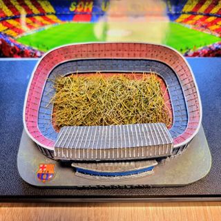 Maqueta Camp Nou Césped Original 2012 + Vitrina