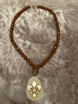 Collana giglio Firenze marrone e oro