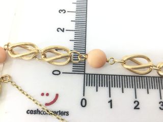 pulsera oro 18k con piedra con coral