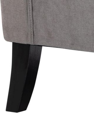 Sillón de Dormitorio Estilo Francés con Amplio Asiento, Silloncito de Dormitorio Acolchado con Brazos e Imbottitura, con Patas de Madera para Sala de Estar y Oficina, Gris