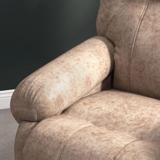 Sillón Relax Reclinable Manual en Tela, Sillón Reclinable con Reposapiés Extraíble y Bolsillo Lateral para Sala de Estar, Beige