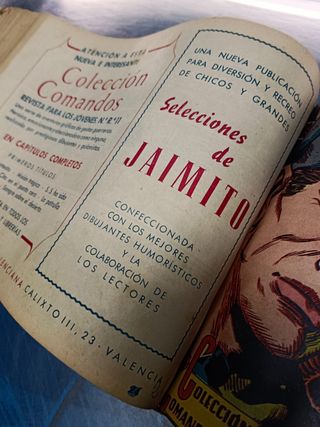 tebeo apaisado cómic, COLECCIÓN COMANDOS, 53 NÚMEROS, ENCUADERNADOS ORIGINAL. EDIT.VALENCIANA 1954